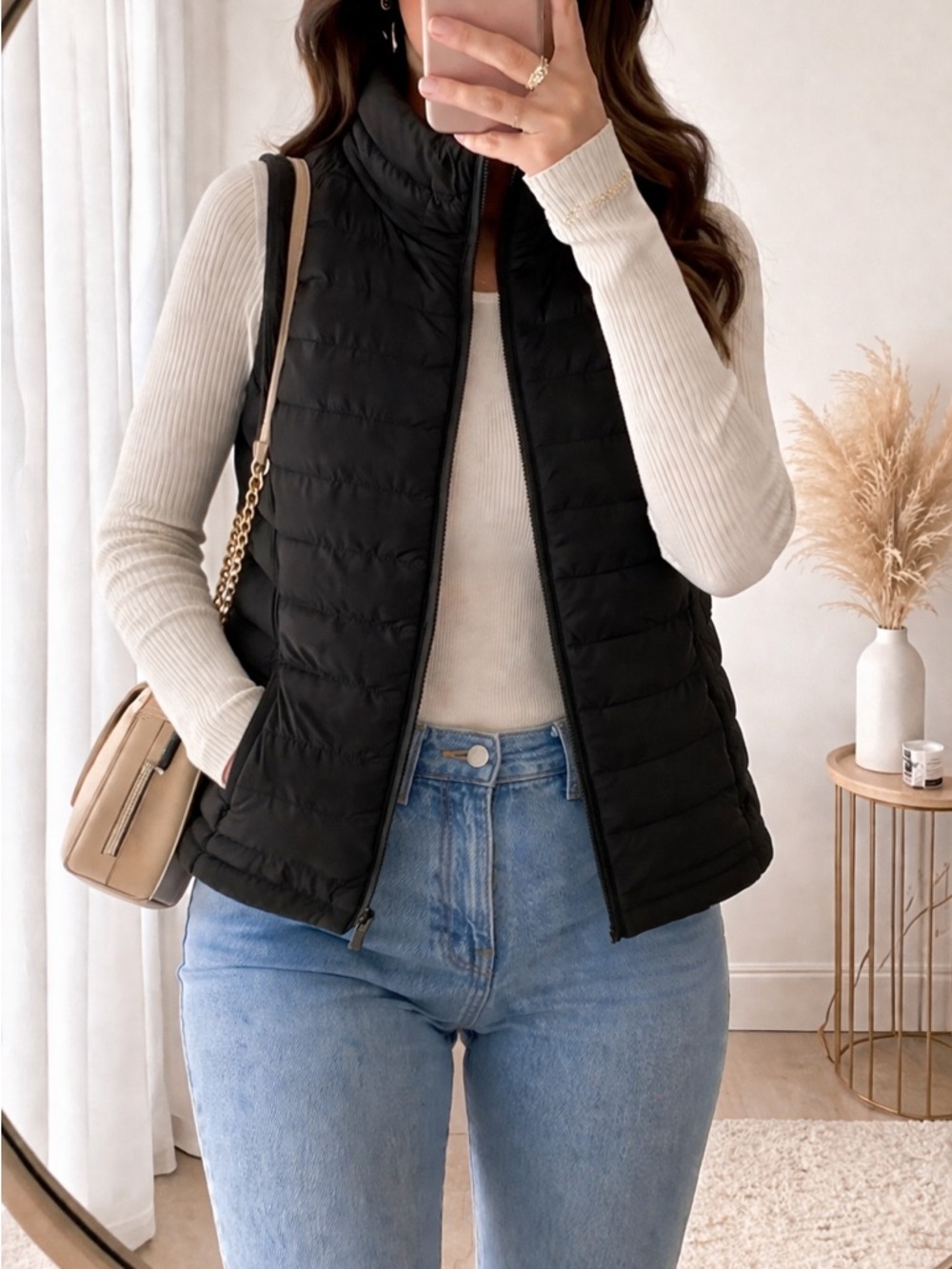 Black Quilted Puffer Vest